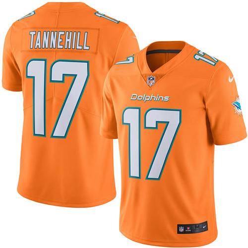 Nike Dolphins #17 Ryan Tannehill Orange Men's Stitched NFL Limited Rush Jersey - Click Image to Close